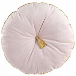 Paris Prix - Coussin Déco Velours "bloom" 38cm Rose Dragée