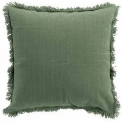 Paris Prix - Coussin à Franges "vanina" 45x45cm Kaki