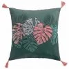Paris Prix - Coussin à Pompons "jardin Intérieur" 40x40cm Vert