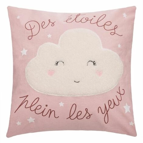 ATMOSPHERA FOR KIDS Coussin Déco Enfant "Bouclette" 40x40cm Rose 1 ATMOSPHERA FOR KIDS Coussin Déco Enfant "Bouclette" 40x40cm Rose