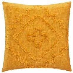 ATMOSPHERA, CRŽATEUR D'INTŽRIEUR Coussin Déco Tufté "Inca" 40x40cm Ocre