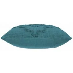 ATMOSPHERA, CRŽATEUR D'INTŽRIEUR Coussin Déco Tufté "Inca" 40x40cm Bleu Canard -France Coussin et housse de coussin Soldes Boutique 33673001 3