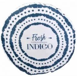 Paris Prix - Coussin Déco D'extérieur Rond "indigo" 40cm Bleu
