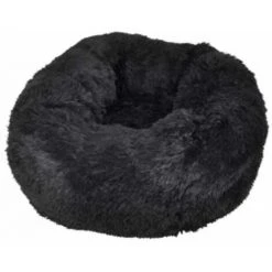 Paris Prix - Coussin Rond Pour Chien & Chat "fluffy" 55cm Noir