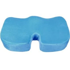 ZEBRAA 45x35x7cm Coussin De Siège Doux Et Portable En Mousse Lavable En Mousse à Mémoire De Forme Bleue
