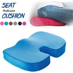 ZEBRAA 45x35x7cm Coussin De Siège Doux Et Portable En Mousse Lavable En Mousse à Mémoire De Forme Bleue -France Coussin et housse de coussin Soldes Boutique 33768520 3