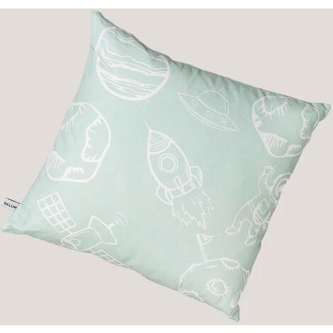 Coussin Carré En Coton (43x43 Cm) Space Kids SKLUM Coton - Mousse De Céladon 1 Coussin Carré En Coton (43x43 Cm) Space Kids SKLUM Coton - Mousse De Céladon