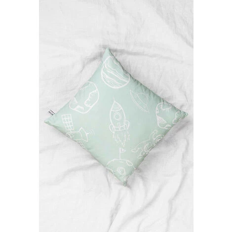 Coussin Carré En Coton (43x43 Cm) Space Kids SKLUM Coton - Mousse De Céladon 2 Coussin Carré En Coton (43x43 Cm) Space Kids SKLUM Coton - Mousse De Céladon – Image 2