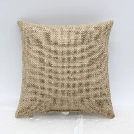 AIDUCHO Coussin Oreiller Porteur De Bague Anneau De Mariage En Toile De Jute Et Dentelle 15cmx15cm 4 AIDUCHO Coussin Oreiller Porteur De Bague Anneau De Mariage En Toile De Jute Et Dentelle 15cmx15cm – Image 4