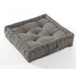 ACTOME Coussin De Sol 60x60 Cm Kala Granit Coton - Gris