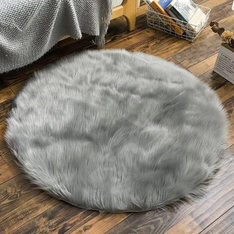 BARES Coussin De Chaise En Fausse Fourrure Siège De Canapé Rond En Peau De Mouton 2 BARES Coussin De Chaise En Fausse Fourrure Siège De Canapé Rond En Peau De Mouton – Image 2