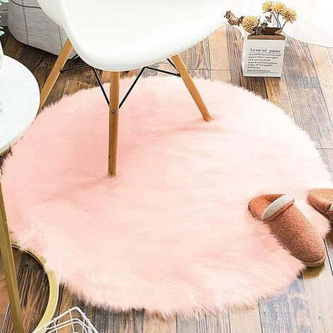 BARES Coussin De Chaise En Fausse Fourrure Siège De Canapé Rond En Peau De Mouton 1 BARES Coussin De Chaise En Fausse Fourrure Siège De Canapé Rond En Peau De Mouton