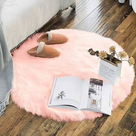 BARES Coussin De Chaise En Fausse Fourrure Siège De Canapé Rond En Peau De Mouton 5 BARES Coussin De Chaise En Fausse Fourrure Siège De Canapé Rond En Peau De Mouton – Image 5