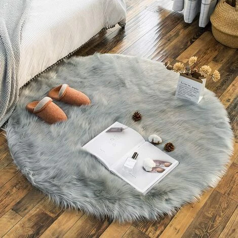 BARES Coussin De Chaise En Fausse Fourrure Siège De Canapé Rond En Peau De Mouton 3 BARES Coussin De Chaise En Fausse Fourrure Siège De Canapé Rond En Peau De Mouton – Image 3