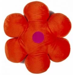 THEDECOFACTORY GONZO FLOWER - Coussin En Suédine En Forme De Fleur Orange Diam.65 - Orange