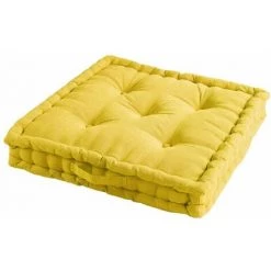 Paris Prix - Coussin De Sol "pacifique" 60x60cm Jaune