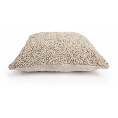 RIDEAUDISCOUNT Housse De Coussin 40 X 40 Cm Déhoussable Effet Bouclette Taupe - Brun 3 RIDEAUDISCOUNT Housse De Coussin 40 X 40 Cm Déhoussable Effet Bouclette Taupe - Brun – Image 3