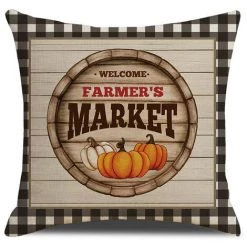 Triomphe Housse De Coussin Triomphe, Taie D'oreiller Décorative En Lin Imprimé Citrouille, Ensemble De 4 Pièces, Convient Pour Table De Salon, Chaise, Matelas De Canapé -France Coussin et housse de coussin Soldes Boutique 34964388 3