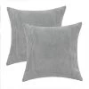 Triomphe Housse De Coussin Triomphe, Taie D'oreiller 2 Pièces En Velours Côtelé Gris, Résistante à L'usure Et Douce, Convient Pour Table De Salon, Chaise, Coussin De Canapé-lit