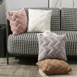 Triomphe Housse De Coussin Triomphe, 2 Taies D'oreiller En Daim Ondulé Gris Et Marron, Résistantes à L'usure Et Douces, Convient Pour Table De Salon, Chaise, Coussin De Canapé-lit -France Coussin et housse de coussin Soldes Boutique 34964480 4