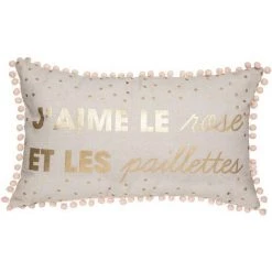 ATMOSPHERA, CRÉATEUR D'INTÉRIEUR Coussin Pompons 30x50 Cm Rose - Rose
