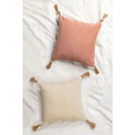 Coussin Carré Coton (45x45 Cm) Almiz SKLUM Coton - Beige Crème 2 Coussin Carré Coton (45x45 Cm) Almiz SKLUM Coton - Beige Crème – Image 2