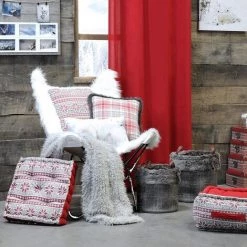 LOVELY CASA Coussin De Sol 45x45 Cm Chandail Rouge Coton - Rouge -France Coussin et housse de coussin Soldes Boutique 35834299 3