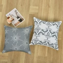 BEARSU Housses De Coussin Décoratif Moderne Taie D'oreiller Housse De Coussin Pour Chambre Chambre Canapé Chaise Voiture, Gris Et Blanc, 18 X 18 Pouces -France Coussin et housse de coussin Soldes Boutique 35895323 3