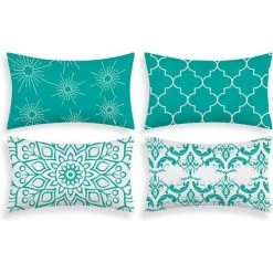 BEARSU Taie D'oreiller Décorative Moderne Taie D'oreiller Housse De Coussin Pour Chambre à Coucher Chambre Canapé Chaise Voiture, Gris Et Blanc, 12 X 20 Pouces