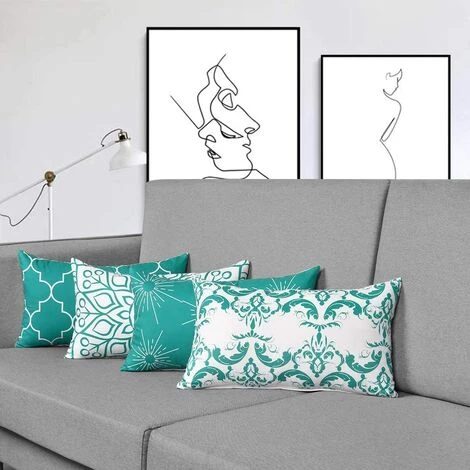 BEARSU Taie D'oreiller Décorative Moderne Taie D'oreiller Housse De Coussin Pour Chambre à Coucher Chambre Canapé Chaise Voiture, Gris Et Blanc, 12 X 20 Pouces 2 BEARSU Taie D'oreiller Décorative Moderne Taie D'oreiller Housse De Coussin Pour Chambre à Coucher Chambre Canapé Chaise Voiture, Gris Et Blanc, 12 X 20 Pouces – Image 2