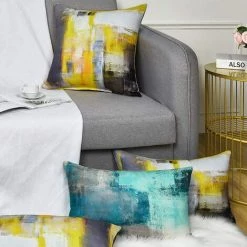 BEARSU Lot De 2 Taies D'oreiller Décoratives Turquoise, Taie D'oreiller Turquoise Taie D'oreiller Moderne Décor à La Maison Housse De Coussin Pour Canapé-lit Salon Chambre, 18 X 18 Pouces 9 BEARSU Lot De 2 Taies D'oreiller Décoratives Turquoise, Taie D'oreiller Turquoise Taie D'oreiller Moderne Décor à La Maison Housse De Coussin Pour Canapé-lit Salon Chambre, 18 X 18 Pouces -France Coussin et housse de coussin Soldes Boutique 35895351 5