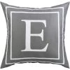 BEARSU Taie D'oreiller Grise Alphabet Anglais E Taie D'oreiller Housse De Coussin Moderne Taie D'oreiller Carrée Décoration Pour Canapé-lit Chaise Voiture 18 X 18 Pouces