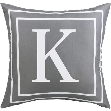 BEARSU Taie D'oreiller Grise Alphabet Anglais K Taie D'oreiller Housse De Coussin Moderne Taie D'oreiller Carrée Décoration Pour Canapé-lit Chaise Voiture 18 X 18 Pouces 1 BEARSU Taie D'oreiller Grise Alphabet Anglais K Taie D'oreiller Housse De Coussin Moderne Taie D'oreiller Carrée Décoration Pour Canapé-lit Chaise Voiture 18 X 18 Pouces