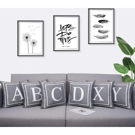 BEARSU Taie D'oreiller Grise Alphabet Anglais K Taie D'oreiller Housse De Coussin Moderne Taie D'oreiller Carrée Décoration Pour Canapé-lit Chaise Voiture 18 X 18 Pouces 4 BEARSU Taie D'oreiller Grise Alphabet Anglais K Taie D'oreiller Housse De Coussin Moderne Taie D'oreiller Carrée Décoration Pour Canapé-lit Chaise Voiture 18 X 18 Pouces – Image 4