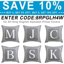 BEARSU Taie D'oreiller Grise Alphabet Anglais K Taie D'oreiller Housse De Coussin Moderne Taie D'oreiller Carrée Décoration Pour Canapé-lit Chaise Voiture 18 X 18 Pouces 9 BEARSU Taie D'oreiller Grise Alphabet Anglais K Taie D'oreiller Housse De Coussin Moderne Taie D'oreiller Carrée Décoration Pour Canapé-lit Chaise Voiture 18 X 18 Pouces -France Coussin et housse de coussin Soldes Boutique 35895374 5