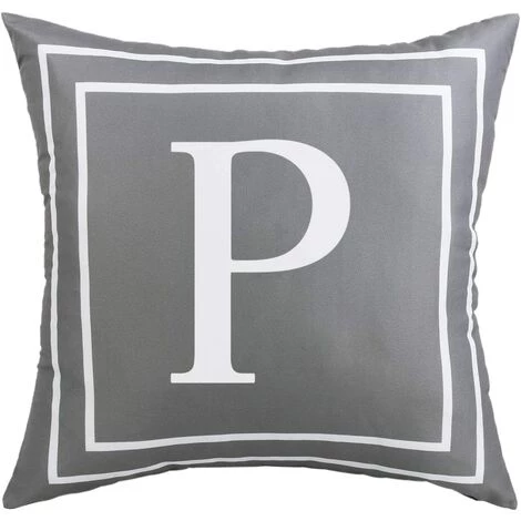 BEARSU Taie D'oreiller Grise Alphabet Anglais P Taie D'oreiller Housse De Coussin Moderne Taie D'oreiller Carrée Décoration Pour Canapé-lit Chaise Voiture 18 X 18 Pouces 1 BEARSU Taie D'oreiller Grise Alphabet Anglais P Taie D'oreiller Housse De Coussin Moderne Taie D'oreiller Carrée Décoration Pour Canapé-lit Chaise Voiture 18 X 18 Pouces