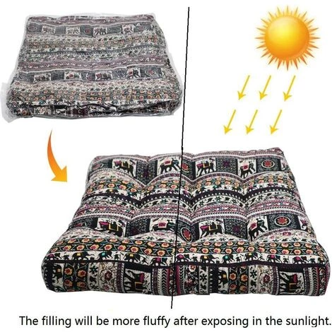 BEARSU Oreiller De Méditation Turquoise Pour Sol, Carré Bohème Mandala Coton Lin Style Indien Coussin Oreiller Pour Yoga Salon Balcon Enfants Salle De Jeux Fête Décoration Extérieure, 20x20 Pouces 4 BEARSU Oreiller De Méditation Turquoise Pour Sol, Carré Bohème Mandala Coton Lin Style Indien Coussin Oreiller Pour Yoga Salon Balcon Enfants Salle De Jeux Fête Décoration Extérieure, 20x20 Pouces – Image 4