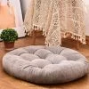 BEARSU Oreiller De Sol, Forme Ronde Coussin De Siège Touffeté épaissir Velours Côtelé Oreiller De Méditation Tatami Coussin De Sol Pour Yoga Salon Balcon Bureau Extérieur, Gris, 22x22 Pouces