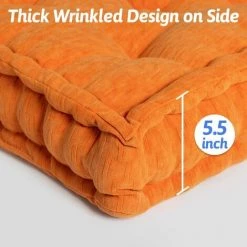 BEARSU Pouf De Coussin De Sol, Coussin De Sol Carré, Coussin De Méditation En Chenille, Oreillers Capitonnés épais Pour Canapé De Chambre De Yoga De Salon, Orange, 19"x19"x4" 7 BEARSU Pouf De Coussin De Sol, Coussin De Sol Carré, Coussin De Méditation En Chenille, Oreillers Capitonnés épais Pour Canapé De Chambre De Yoga De Salon, Orange, 19"x19"x4" -France Coussin et housse de coussin Soldes Boutique 35895536 3