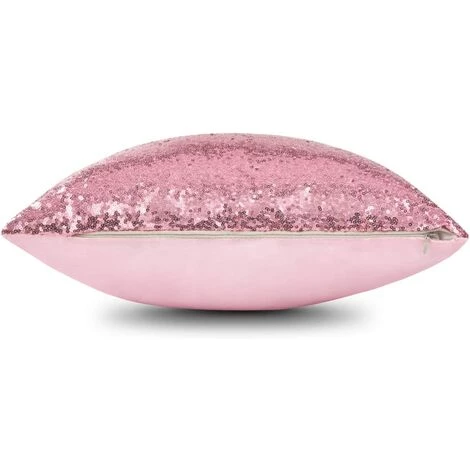 BEARSU Lot De 2 Taies D'oreiller Or Rose Paillettes Scintillantes Taies D'oreiller Sirène Paillettes Taies D'oreiller Housses De Coussin Taies D'oreiller Fête Décoration De Vacances 18 X 18 Pouces 5 BEARSU Lot De 2 Taies D'oreiller Or Rose Paillettes Scintillantes Taies D'oreiller Sirène Paillettes Taies D'oreiller Housses De Coussin Taies D'oreiller Fête Décoration De Vacances 18 X 18 Pouces – Image 5