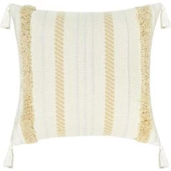 BEARSU Taie D'oreiller Tissée Boho Taie D'oreiller Capitonnée Tribale, Taie D'oreiller Tissée à Glands, Taie D'oreiller Décorative Maroc Taie D'oreiller De Ferme Pour Canapé, Canapé, Voiture, Chaise (18X18 Pouces)