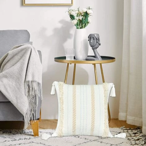 BEARSU Taie D'oreiller Tissée Boho Taie D'oreiller Capitonnée Tribale, Taie D'oreiller Tissée à Glands, Taie D'oreiller Décorative Maroc Taie D'oreiller De Ferme Pour Canapé, Canapé, Voiture, Chaise (18X18 Pouces) 2 BEARSU Taie D'oreiller Tissée Boho Taie D'oreiller Capitonnée Tribale, Taie D'oreiller Tissée à Glands, Taie D'oreiller Décorative Maroc Taie D'oreiller De Ferme Pour Canapé, Canapé, Voiture, Chaise (18X18 Pouces) – Image 2