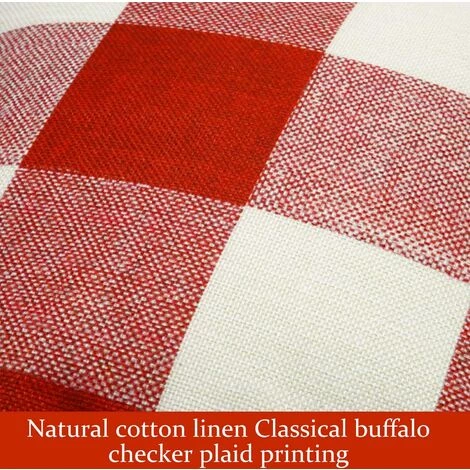 BEARSU Taie D'oreiller En Lin à Carreaux Buffalo 4 Pièces, Taie D'oreiller Carrée Décorative Rustique, Taie D'oreiller D'automne De Noël, Coussin De Maison, 18 X 18 Pouces/ 45 X 45 Cm (rouge) 3 BEARSU Taie D'oreiller En Lin à Carreaux Buffalo 4 Pièces, Taie D'oreiller Carrée Décorative Rustique, Taie D'oreiller D'automne De Noël, Coussin De Maison, 18 X 18 Pouces/ 45 X 45 Cm (rouge) – Image 3