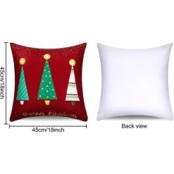 BEARSU 6 Pièces Housse De Coussin De Noël Joyeux Noël Coussin Couvre Arbre Reindeer Star Taie D'oreiller Pour La Décoration De Fête, 18 X 18 Pouces (Ensemble 1) -France Coussin et housse de coussin Soldes Boutique 35896524 3