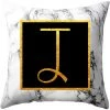HAPPYSHOPPING Couverture Marbree De Coussin D'oreiller De Sofa De Taie D'oreiller De Lettres D'or 45 * 45cm,modele : J - Modele : J