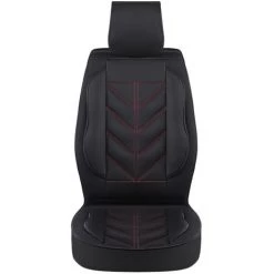 TIGA 1 PCS Siège Auto Universel Couverture Complète Coussin En Cuir PU Tapis Protecteur Antidérapant (noir Rouge Assorti 2022 Nouvelle Mise à Jour)