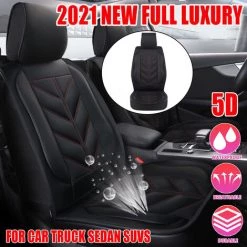 TIGA 1 PCS Siège Auto Universel Couverture Complète Coussin En Cuir PU Tapis Protecteur Antidérapant (noir Rouge Assorti 2022 Nouvelle Mise à Jour) -France Coussin et housse de coussin Soldes Boutique 35972677 3