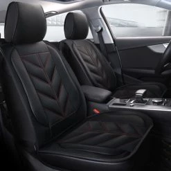 TIGA 1 PCS Siège Auto Universel Couverture Complète Coussin En Cuir PU Tapis Protecteur Antidérapant (noir Rouge Assorti 2022 Nouvelle Mise à Jour) -France Coussin et housse de coussin Soldes Boutique 35972677 5