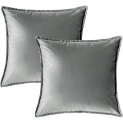 BETTERLIFE Lot De 2 Housses De Coussin Décoratives En Velours - 45 X 45 Cm - Pour Canapé, Chambre à Coucher, Voiture, Bleu Marine