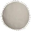 ATMOSPHERA, CRÉATEUR D'INTÉRIEUR Coussin Pompons Rond 39 Cm Gris - Gris